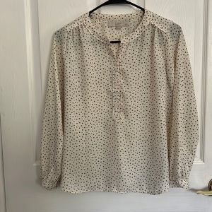 LOFT Petite Polka Dot Blouse